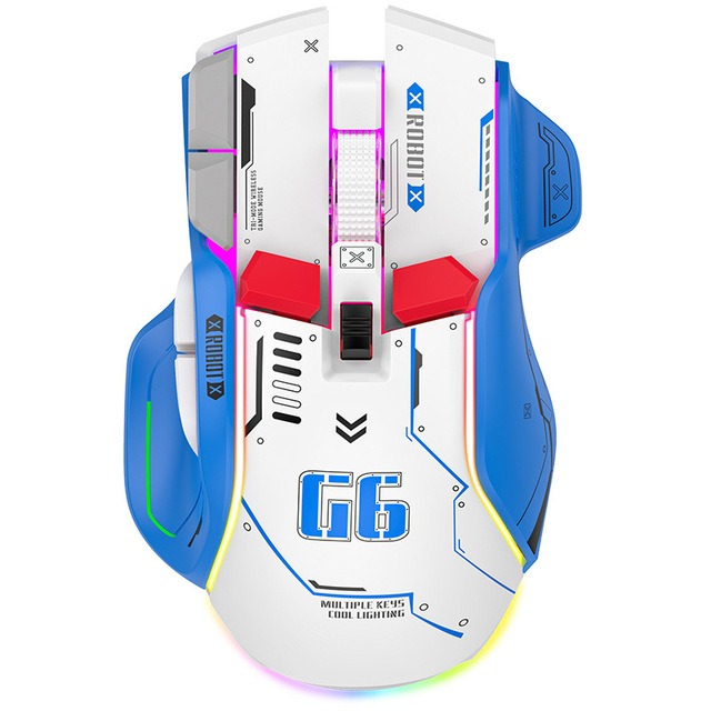 Wholesale 3-Mode G6 Gaming Wireless Mouse 13 RGB Light Gamer Mouse 2.4G+BT+Wired Modes Mouse