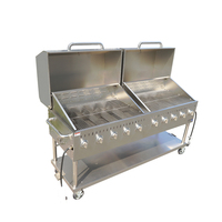 Gril extérieur à gaz portable commercial Core Pro en acier inoxydable avec 128000BTU pour hôtels, restaurants et fêtes dans la cour