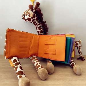 Corea del sud multifunzionale verde trafficato porta libri Montessori formazione precoce giraffa fibbia pulsante per alleviare lo Stress in Velcro - Product Image 2