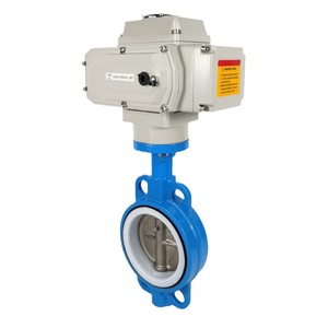 Válvula de Mariposa Eléctrica D971F-10/16 con Revestimiento de PTFE para Químicos, Aplicación a Temperatura Normal - Product Image 1