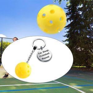 Lilangda 2024 personnalisé Pickleball porte-clés en acier inoxydable Sport porte-clés avec Mini pagaie métal cadeau ornement accessoires - Product Image 3