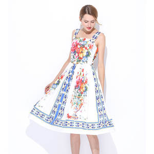 Nuovi arrivi abiti eleganti da donna con stampa <span class=keywords><strong>floreale</strong></span> lunghezza <span class=keywords><strong>Midi</strong></span> all'ingrosso - Product Image 1