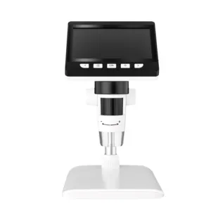 ALEEZI 307 Microscope numérique USB à écran IPS de 4.3 pouces Microscope rechargeable à grossissement 2MP 1000X Support en métal