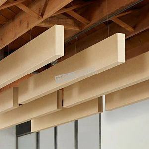 Panneaux de plafond en fibre de verre Nrc0.9 avant bureau espace ouvert laine de fibre de verre installation directe de ciment - Product Image 1