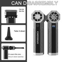 Ventilateur turbo à soufflage violent alimenté par batterie industrielle, mini ventilateur à jet portable, 4 vitesses, sèche-cheveux à jet portable, souffleur sans balais, air de voiture