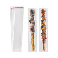 100 pièces 2x10 pouces sacs à gousset latéraux auto-scellants en plastique transparent BOPP emballage individuel bretzels ICY bonbons traiter sucettes glacées