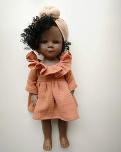 Vêtements Dolly solides en mousseline douce Robe une pièce en coton à col volanté pour poupées <span class=keywords><strong>Minikane</strong></span> - Product Image 5