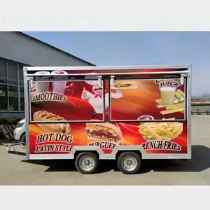 Fully Equipped Ice Cream Retro Food Truck Trailer High Quality Fast Food Trailer China Mobile Street Food Cart