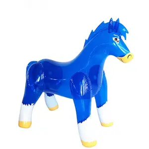 PVC 아이 팽창식 파란 투명한 만화 말 장난감