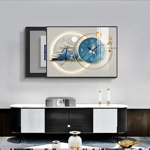 Hiện đại ánh sáng sang trọng điện cổng hộp tường nghệ thuật hiện đại Thiết kế đơn giản trang trí nội thất không có khung vải hỗ trợ điện đồng hồ sơn - Product Image 2