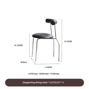 Kem phong cách cao cấp hộ gia đình nhỏ Stackable ăn ghế Rock slab bảng Top phòng ăn Bàn và ghế - Product Image 2
