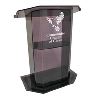 Púlpito de Acrílico Transparente Negro Personalizado, Podio de Acrílico, Atril para Iglesia, Oficina, Escuela