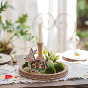 Trang Trại Mộc Mạc Nến Bằng Gỗ Khay Chủ Cổ Điển Bằng Gỗ Trang Trí Khay Cho Phòng Khách - Product Image 5