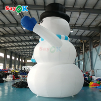 Décorations de Noël gonflables géantes en forme de bonhomme de neige pour l'extérieur avec éclairage LED