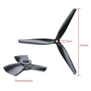 Hqprop macroquad X-Class ขนาด8นิ้วอุปกรณ์เสริมโดรน3ใบพัดพลาสติกสีดำใบมีด8040 2CW + 2CCW - Product Image 2