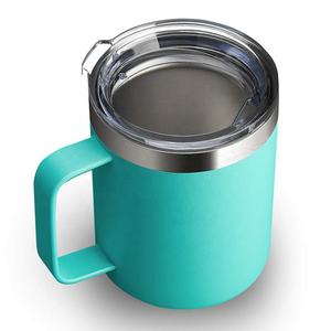 Mug en acier inoxydable de luxe Atlas avec poignée et couvercle, logo personnalisable, écologique, isolation thermique 24 heures, prêt pour le camping - Product Image 2