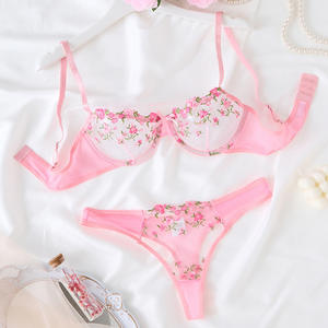 Conjunto de Lencería Sexy de Dos Piezas con Bordado Floral para Mujer - Product Image 2