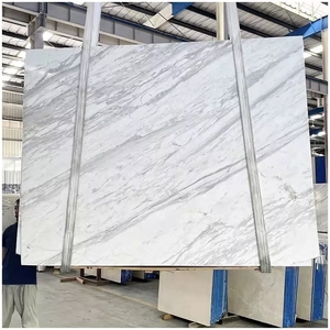 Dalle de marbre blanc Volakas grec poli avec veines grises douces pour comptoirs de cuisine, meubles de salle de bain, sols, murs, villas et hôtels - Product Image 3