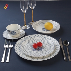 Black friday Discount Meilleure tasse bleue faite à la main Cappuccino Tasse à thé et soucoupe en céramique simple avec style moyen-orient personnalisé - Product Image 3