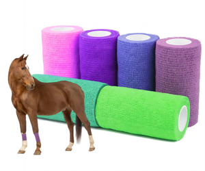 Enveloppe de poignet et de cheville pour <span class=keywords><strong>chevaux</strong></span> Easy Tear Vet Bandage auto-adhésif avec tissu non tissé pour <span class=keywords><strong>chevaux</strong></span> - Product Image 1