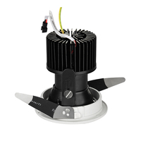 Plafonnier encastré LED en aluminium 25W, diamètre 120mm, faisceau étroit, réflecteur, IP44, usage hôtelier, design moderne, CRI 90, 2500 lumens