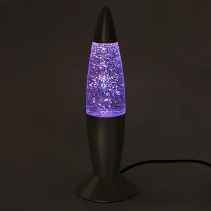 Nieuw Merk 1Pc 3d Raket Multi Kleur Veranderende Lava Lamp Rgb Led Glitter Party Sfeer Nachtlampje Kerstcadeau Nachtlampje Nachtlampje