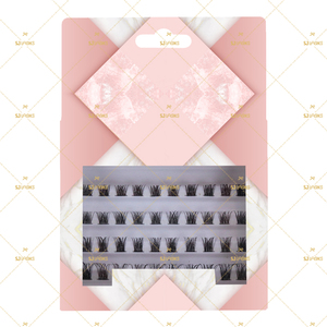 ชุดขนตาปลอมแบบพรีเมี่ยมชุดขนตาปลอมแบบ DIY จำนวนมากทำด้วยมือผมสังเคราะห์ธรรมชาติหนา0.10มม. รูปทรงเพิ่มวอลลุ่ม - Product Image 6