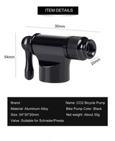 Pompe à vélo CO2 16 G, mini gonfleur de vélo avec valve Presta/Schrader, réservoir CO2 16 G, pompe à air d'urgence pour vélo