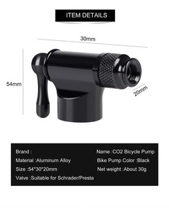 Pompe à <span class=keywords><strong>vélo</strong></span> CO2 16 G, mini <span class=keywords><strong>gonfleur</strong></span> de <span class=keywords><strong>vélo</strong></span> avec valve Presta/Schrader, réservoir CO2 16 G, pompe à air d'urgence pour <span class=keywords><strong>vélo</strong></span> - Product Image 5
