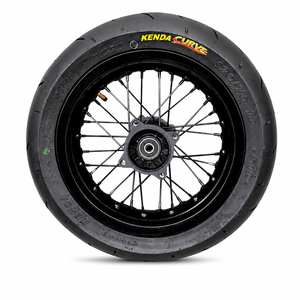 Nuove Ruote SuperMoto da 12 Pollici con Cerchio Nero e Raggi, <span class=keywords><strong>F</strong></span> 90/90-12R 90/90-12, Compatibili con Yozma/Tutio/Heybike/Valtinsu EM5, Ruote Stradali Migliorate - Product Image 2