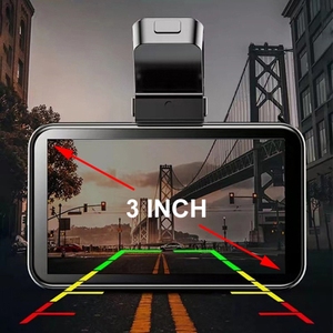 1080P Ống kính kép xe bảng điều khiển máy ảnh phía trước và phía sau Dash Cam với màn hình cảm ứng IPS ghi video Bảo hành 1 năm - Product Image 5
