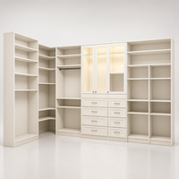 Armoire de chambre à coucher moderne en bois avec tiroirs et miroir, armoire de rangement à 4 portes, meubles de chambre à coucher pour la maison et l'hôtel