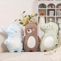 Coussin de câlin en peluche de coton doux et rafraîchissant, motif dinosaure, ours, éléphant, jouet en peluche, oreiller d'été rafraîchissant