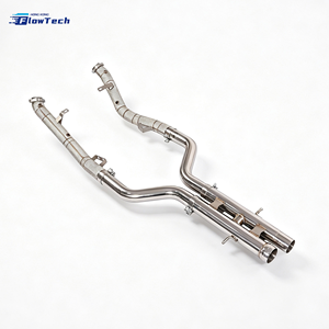 ชุดท่อลง FlowTech คุณภาพสูง SS304 ขัดเงาแบบกระจก หนา 1.5 มม. สำหรับ Mercedes S63 AMG W221 M157 5.5T V8 Twin Turbo ระบบไอเสียแบบ High Exhaust - Product Image 5