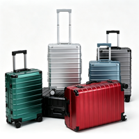 Valise en aluminium avec serrure TSA, poignée à 3 positions, roues lisses à double roulement, coins rivetés, séparateurs ajustables, design classique et élégant, coque rigide