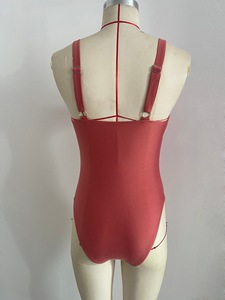 Women's Coral Deep V One Piece Swimsuit Quick Dry designer swimsuit luxury custom logo swimsuit one piece women swim suit - Product Image 3