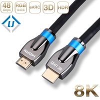 Câble HDMI Zhongshan LJ 8K 4K avec coque en métal (3 mètres) – Prise en charge 4K 60Hz, haute vitesse, 48 Gbit/s, retour audio