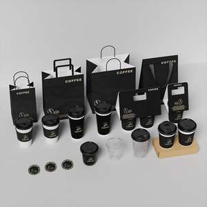 Sacs en papier kraft pour vente en gros, simples et doubles, recyclables, durables, pour desserts, café à emporter, bubble tea, style classique - Product Image 1