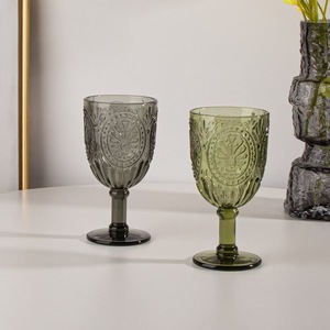 Calice in Vetro Verde Personalizzato Stile Messicano Vintage con Incisioni, <span class=keywords><strong>Bicchieri</strong></span> da Vino Verdi per Matrimoni - Product Image 2