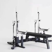 Samtek Rack de musculation robuste avec banc de squat intégré, type compétition, pour salle de sport commerciale
