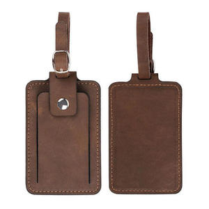 Hot Selling Luxury Fashionable Genuine Leather Luggage Tag Crazy Horse Finish Durable Personalized Eco-Friendly Handmade Premium - Product Image 1