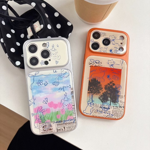 Cartoon Silicone Acrylic in One Animals Star Flower Phone Case for IPhone17 16 15ProMax Niche High Grade Female Protective Cover