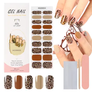 Huizi factory supplier New Nail art gel nail wraps polish strips 3D gel nail polish sticker