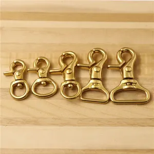 High Quality Brass Bag Lobster Clasps Swivel Snap Carabiner Trigger Clips Fastener Gripper Solid Brass Snap Hook