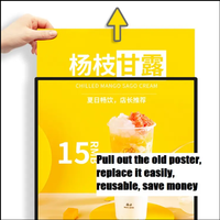 Boîte à lumière LED Bincheng A4 en aluminium, économe en énergie, pour intérieur/extérieur, design ultra-plat mural, noir/argent, publicité de menus