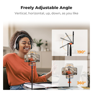 K&F <span class=keywords><strong>Concept</strong></span> MS-18 Trépied à selfie magnétique léger de 71 pouces, support de téléphone portable extensible portable avec télécommande Bluetooth - Product Image 5