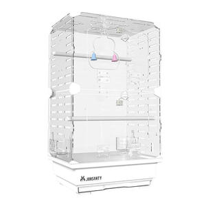 Gaiola de Luxo para Periquitos com Padrão Sólido, Transparente, em Acrílico Anti-respingo, de Plástico - Product Image 3