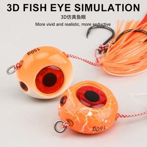 Leurre métallique de pêche en mer profonde 4 couleurs avec hameçons pour le bar noir et les poissons d'eau salée - Product Image 5