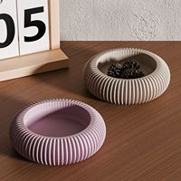 Moule en Silicone Rayé pour Bougeoir en Ciment Plâtre, Idéal pour Bol de Rangement Rayé, Pot de Fleur, Décoration de Maison