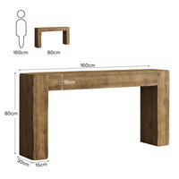 Table console minimaliste en bois massif sur mesure pour salon - Écologique, durable, facile à assembler